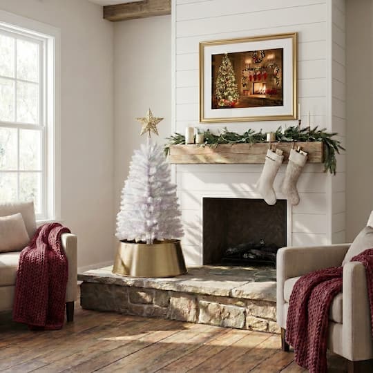 Nearly Natural 3ft. Unlit White Artificial Slim Christmas Tree